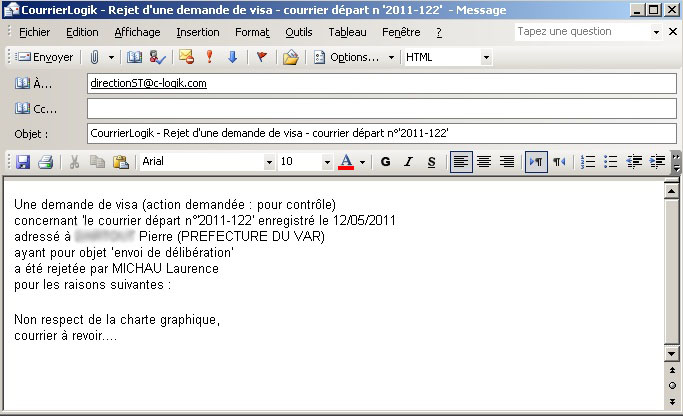 Exemple de génération automatique de mail Exemple de génération automatique de mail